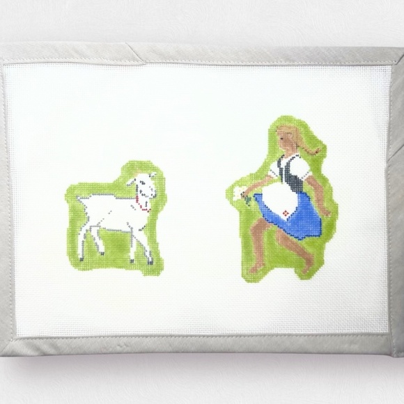 Heidi and Mountain Goat Needlepoint Canvas - 18 mesh - Picture 2 of 2